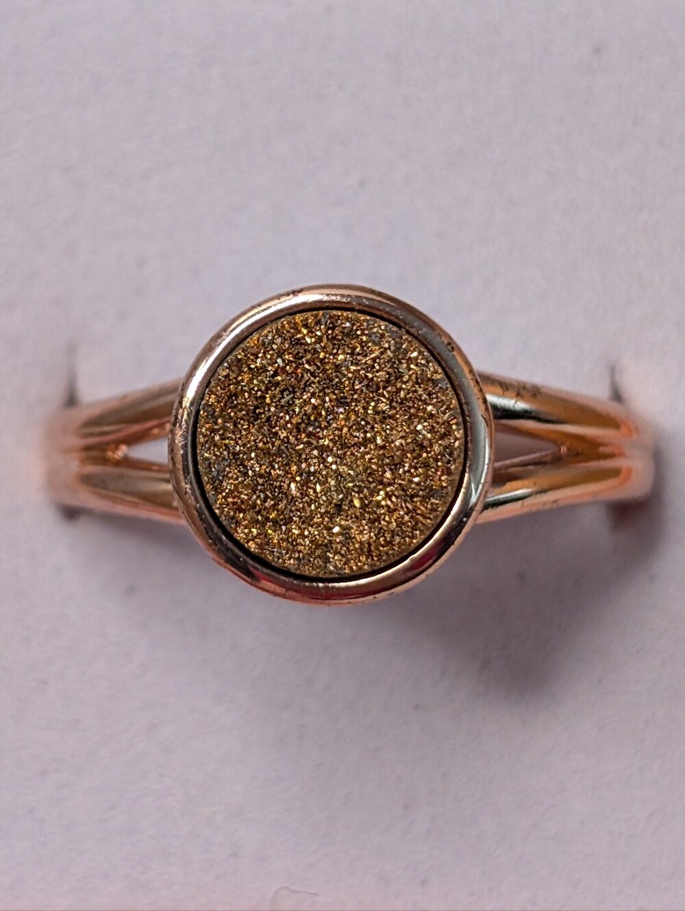 3 for $25 Fragrant Jewels Size 9 Ring Round Yellow Druzy Rose Gold Band NWT